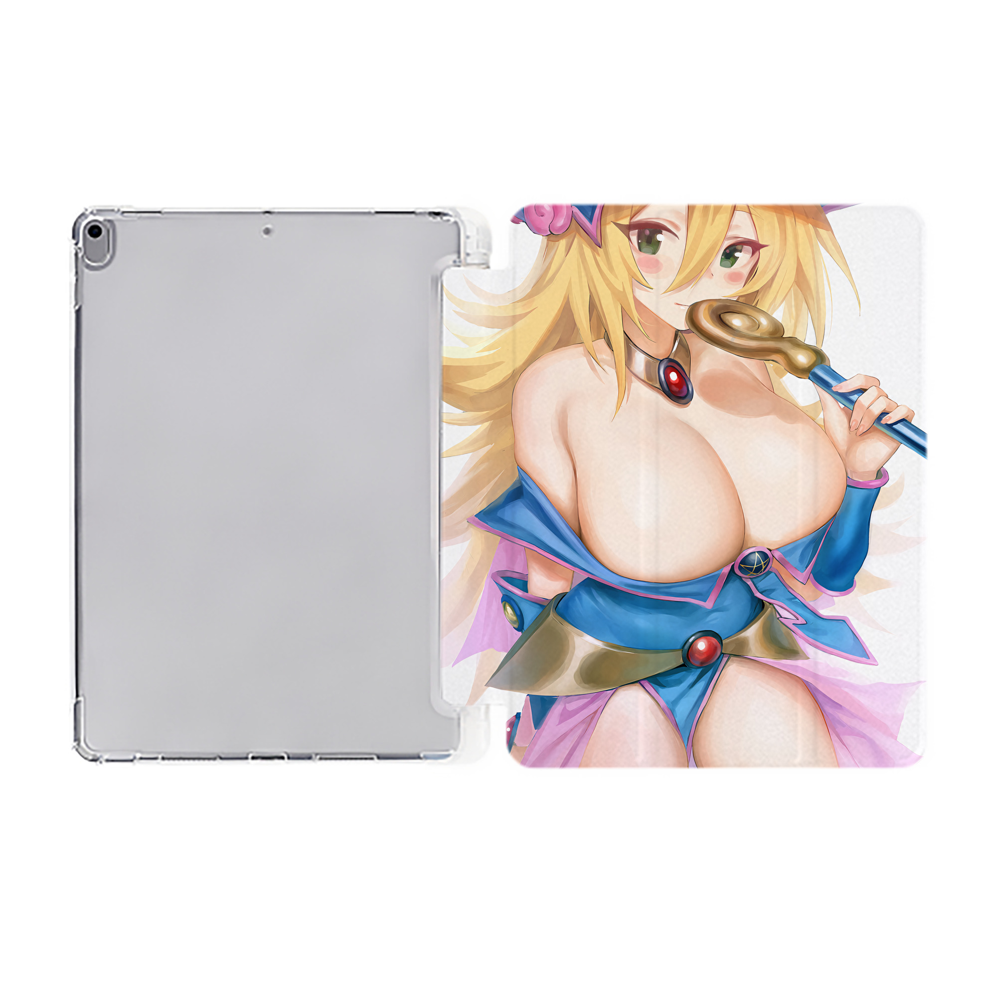 （画像用） 遊☆戯☆王 Yu-Gi-Oh! IPad ケース ペン収納付き 三つ折りスタンド PUレザー×シリコン 対応機種9.5/10.5/10.9インチ